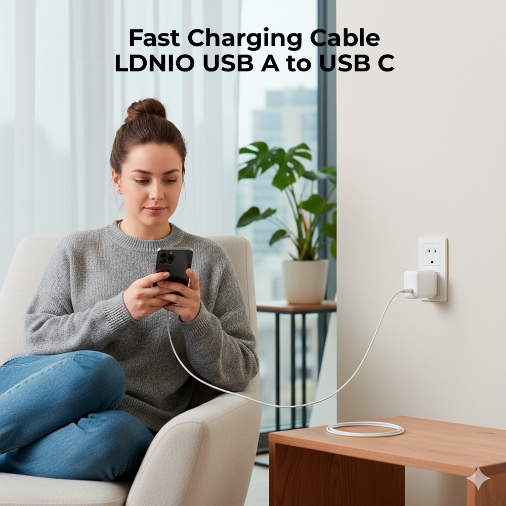 Cabo Usb A para USB-C LDNIO Carregamento Rápido Dados 2M
