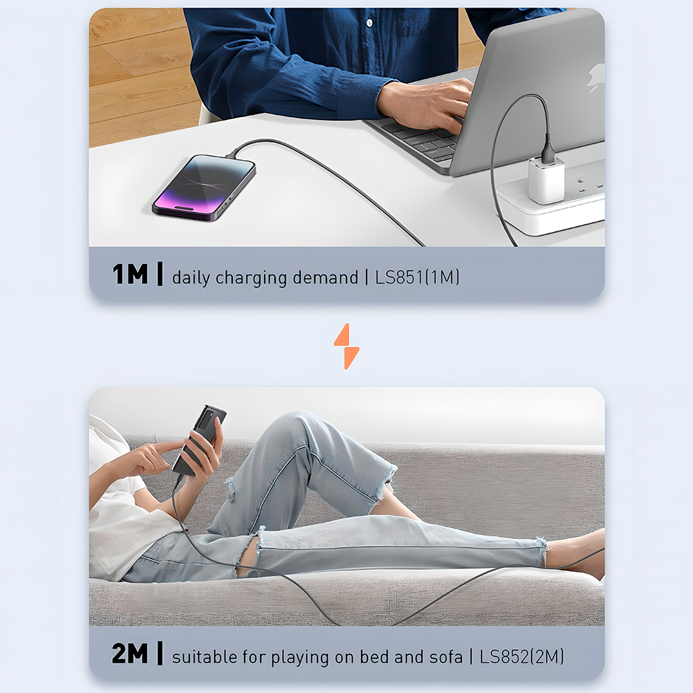 Cabo Usb A p/Lightning Ldnio Carga Rápida 25W 1M Cinza