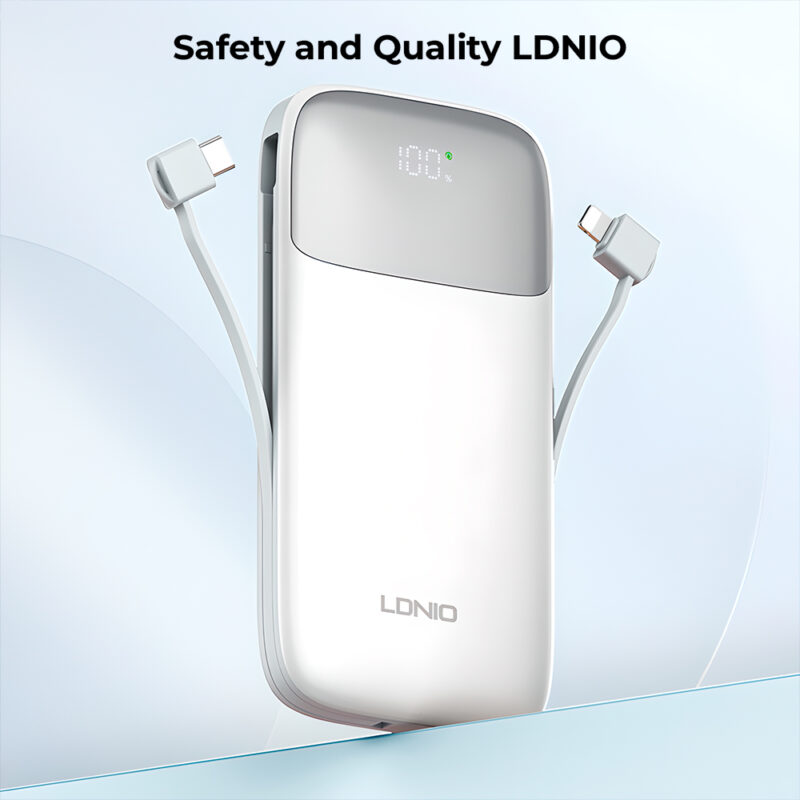 Ldnio Power Bank 20000mAh Carregamento Rápido PD QC3.0