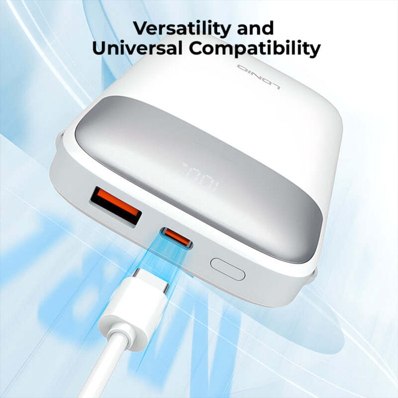 Ldnio Power Bank 20000mAh Carregamento Rápido PD QC3.0