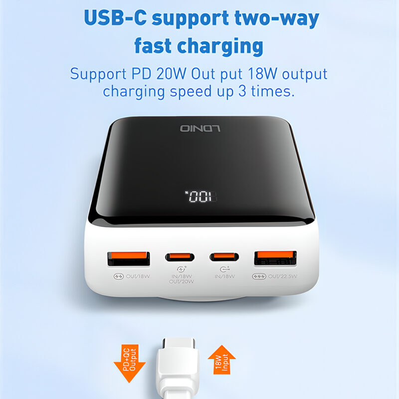 Power Bank LDNIO PQ18 20000mAh Magnético SemFio Portátil