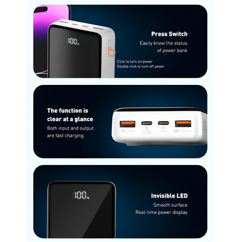 Power Bank LDNIO PQ18 20000mAh Magnético SemFio Portátil