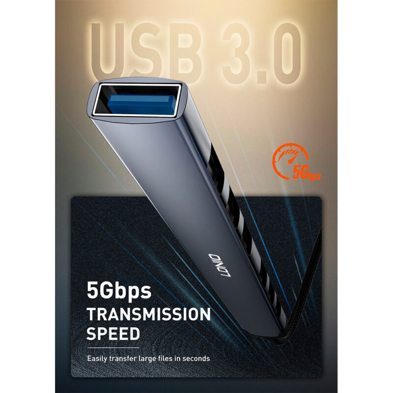 Hub USB-A LDNIO 7 em 1 Portas USB 3.0/2.0 para Notebook