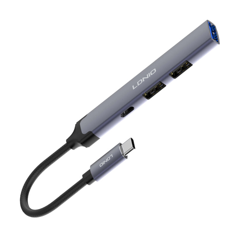 LDNIO USB-C Hub Adaptador Multiportas 4 Em 1 Tipo C