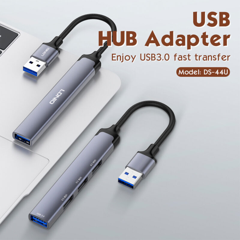 Hub Adaptador USB A Ldnio DS-44U 4 em 1 Portas 3.0 e 2.0