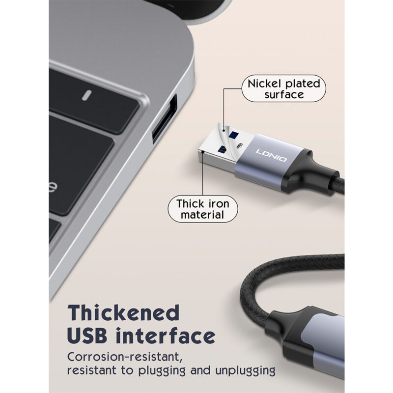 Hub Adaptador LDNIO 4 em 1 Usb A pra USB 3.0 e 2 USB 2.0