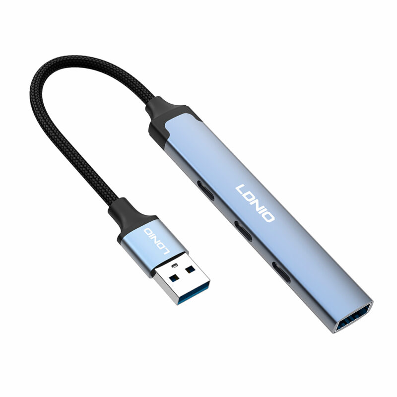 Hub Usb Ldnio USB 3.0 p/Usb C 5Gbps Notebook Alumínio