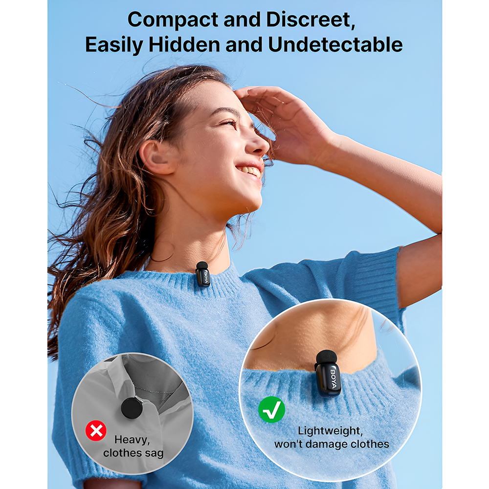 Microfone Boya Mini-18 Sem Fio 100M IA 3.5mm Câmera Dslr