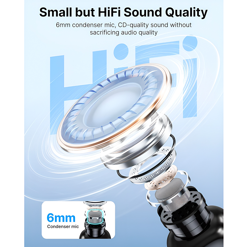 Microfone Boya Mini-18 Sem Fio 100M IA 3.5mm Câmera Dslr