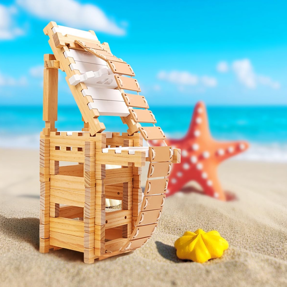 Blocos De Montar Madeira Notchies 96 Peças Educativo