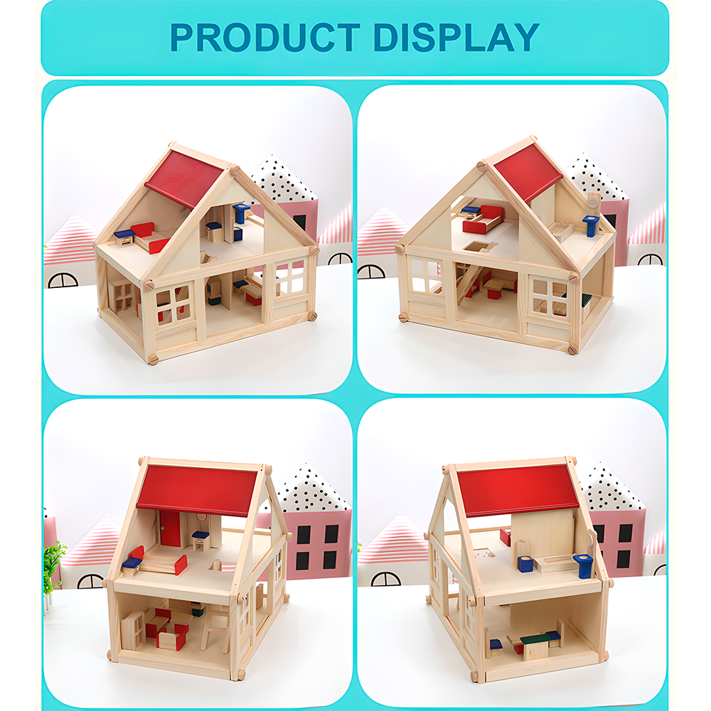 Casa Boneca Madeira Life TLHT105 Móveis Modernos Diy Kit