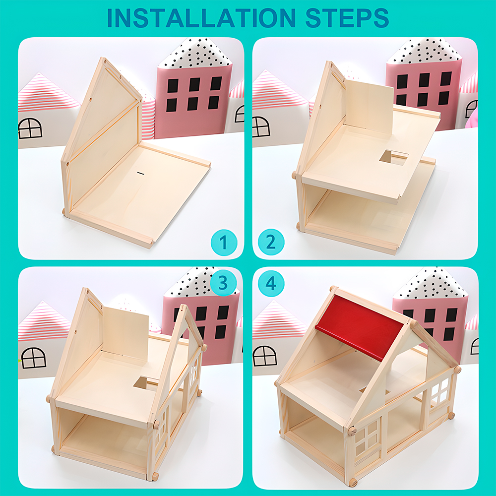 Casa Boneca Madeira Life TLHT105 Móveis Modernos Diy Kit