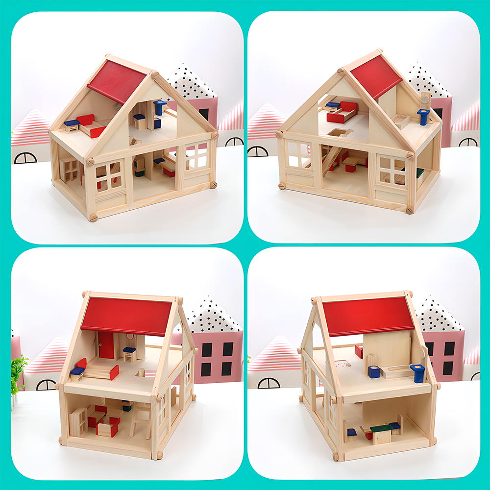Casa Boneca Madeira Life TLHT105 Móveis Modernos Diy Kit