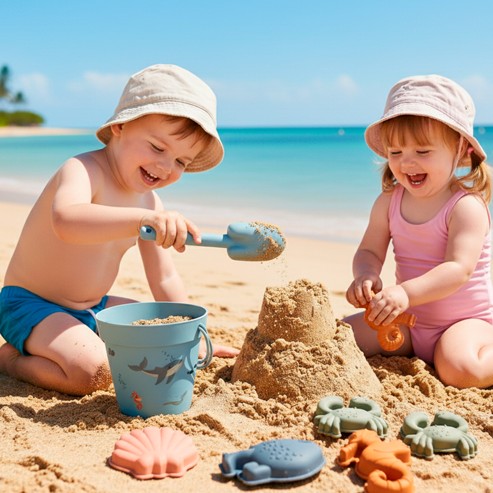 Brinquedo de Praia Infantil Life Kit Balde Pá Silicone
