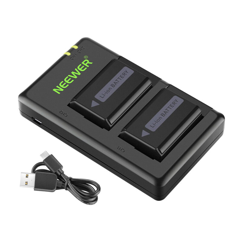 Neewer Kit 2 Baterias 1100mAh FW50 Carregador Usb Duplo