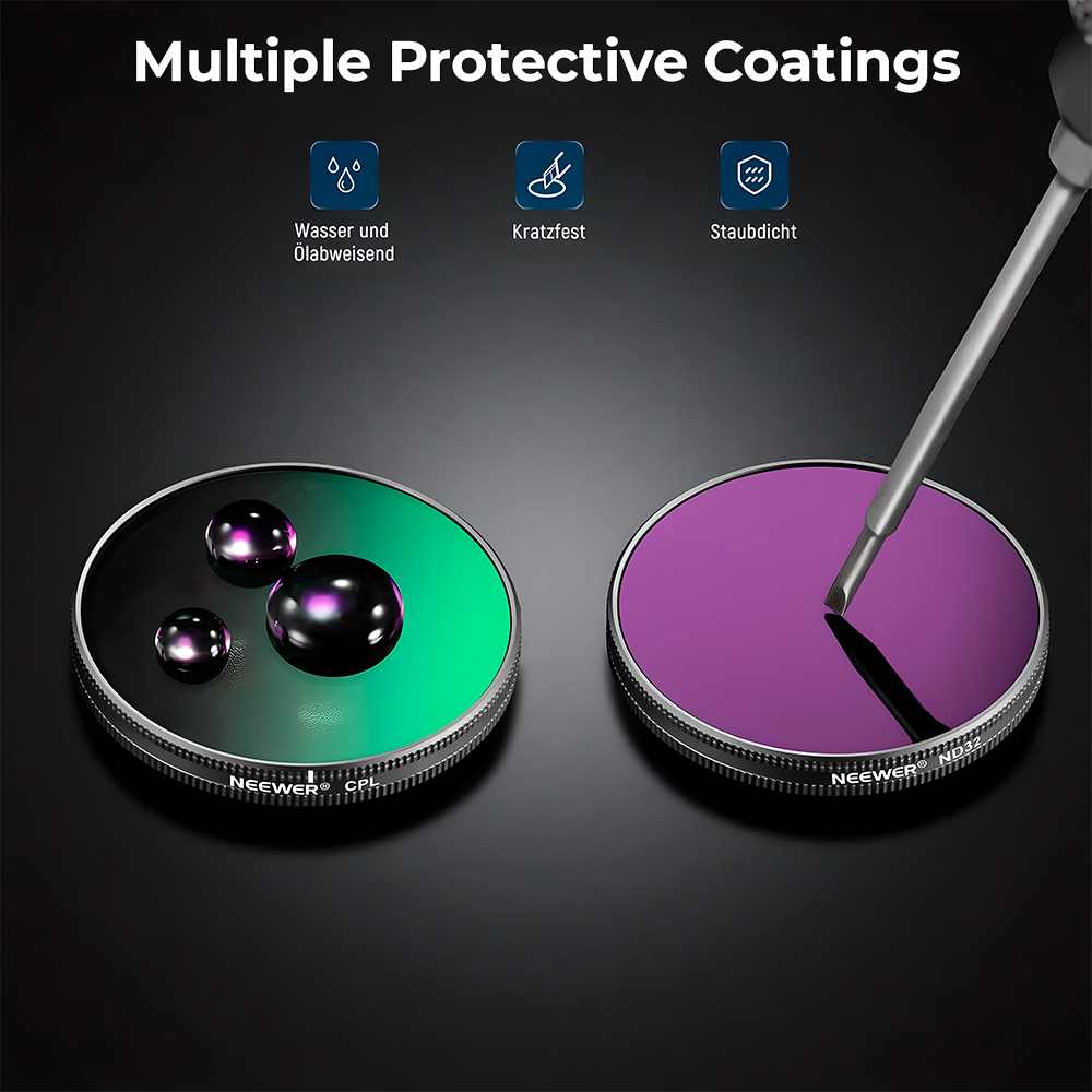 Neewer Kit 4 Filtros CPL ND8 ND16 ND32 DJI Action 3 4 5