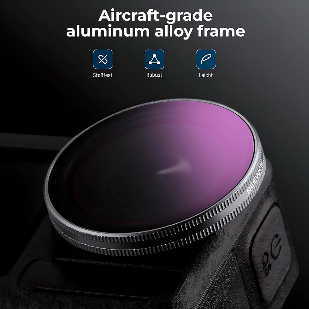 Neewer Kit 4 Filtros CPL ND8 ND16 ND32 DJI Action 3 4 5