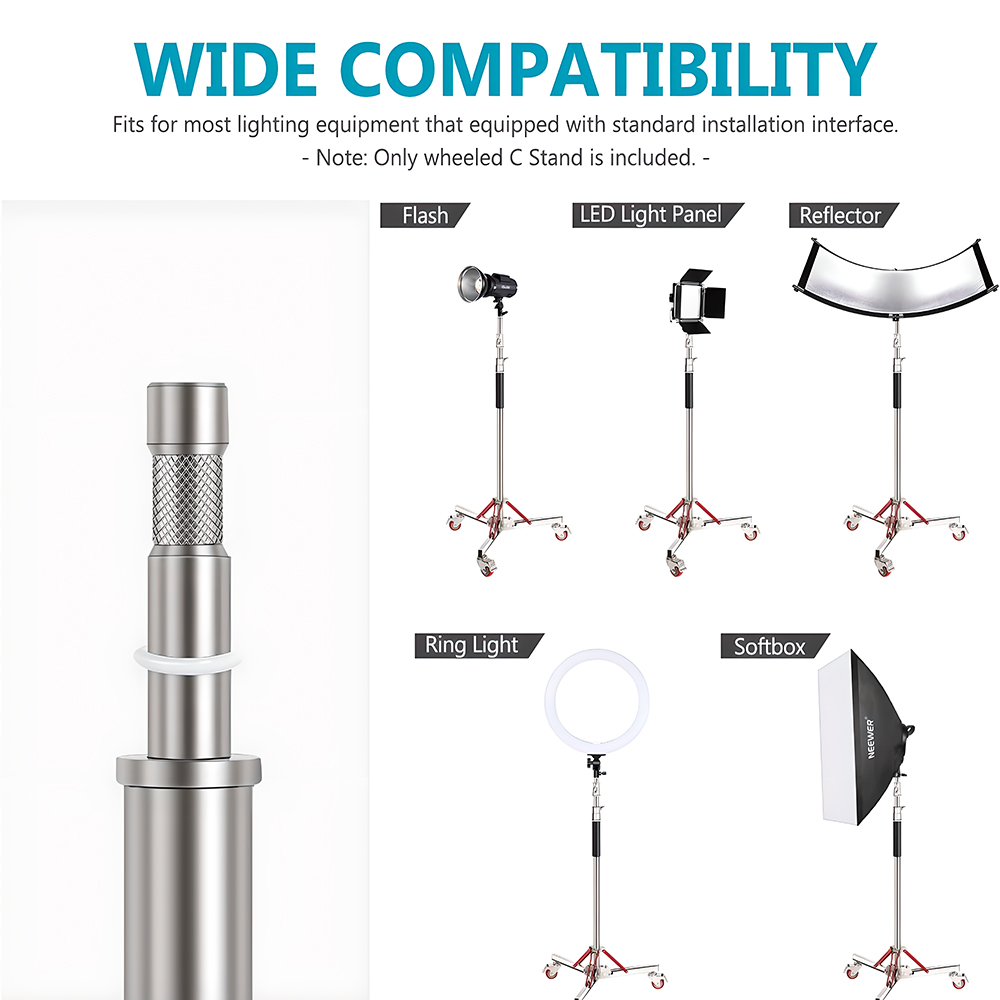 Suporte Luz Neewer Inox Rodas Tripé 305cm Profissional