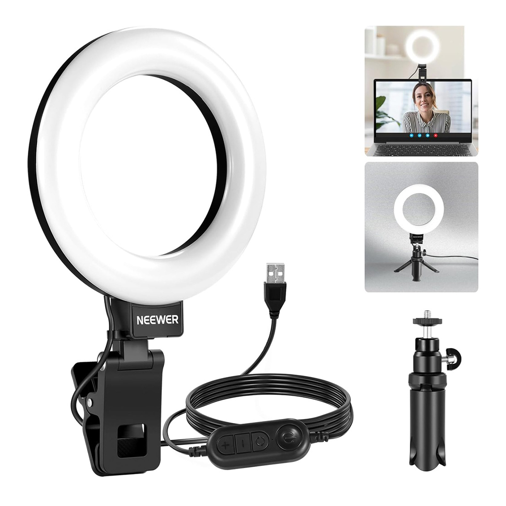 Anel de Luz Ring Light Neewer 5" c/Clip Tripé Live Vídeo