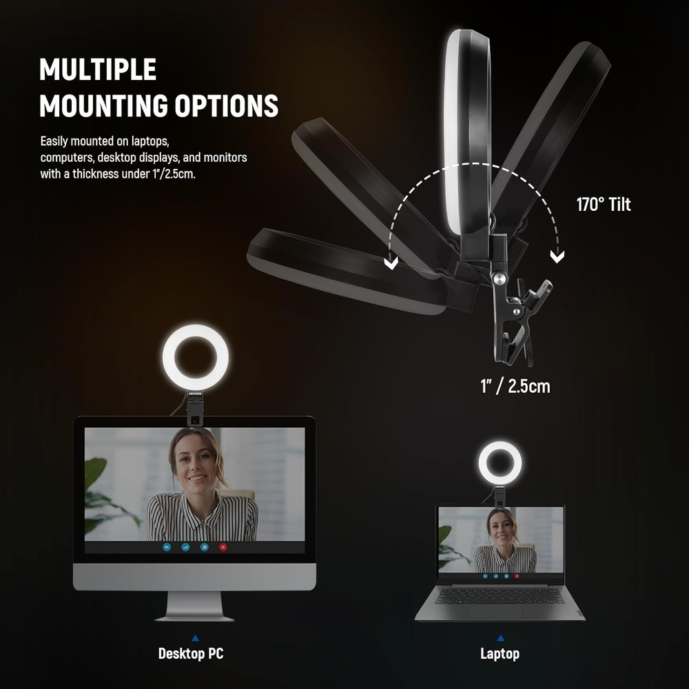 Anel de Luz Ring Light Neewer 5" c/Clip Tripé Live Vídeo