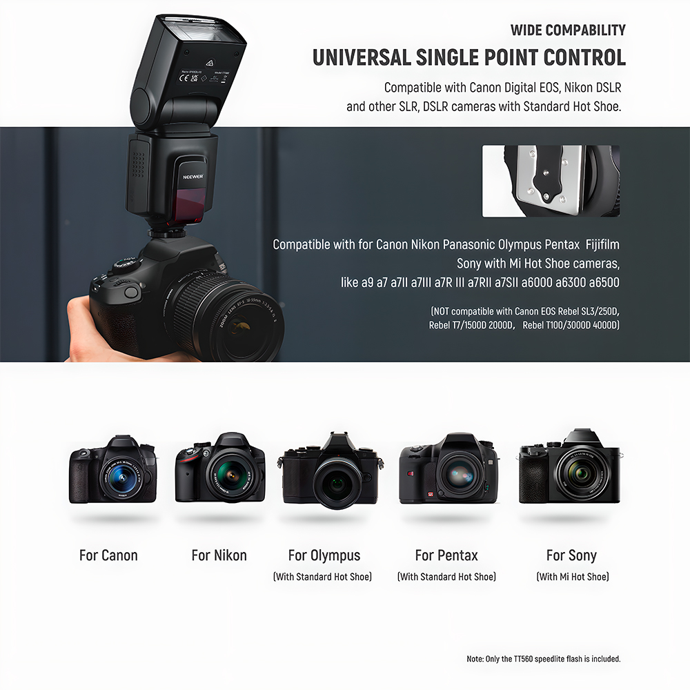 Neewer TT560 Flash Externo Speedlite Para Câmeras DSLR