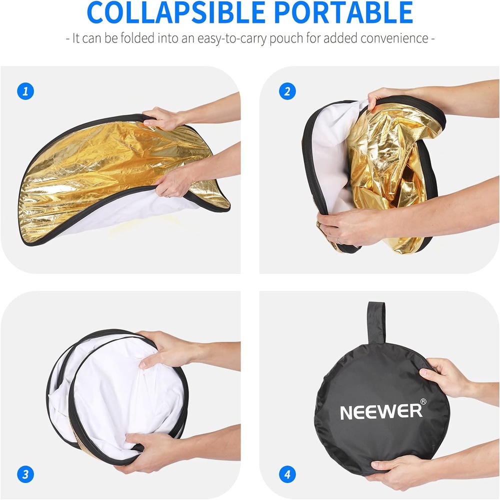 Neewer Refletor E Difusor 5 Em 1 60cm Dobrável com Bag