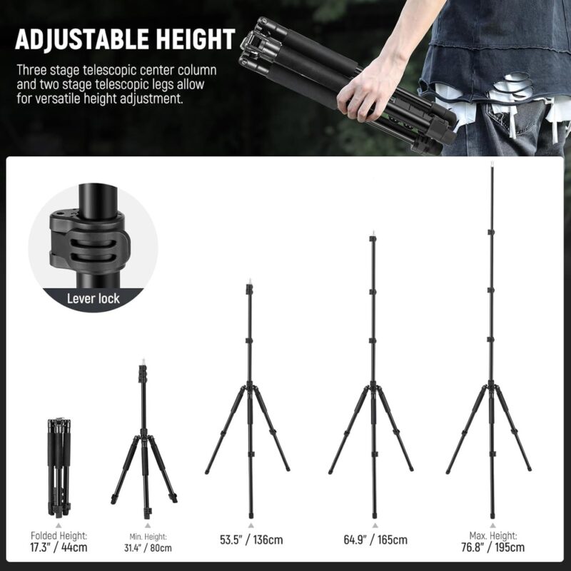 Neewer Tripé De Iluminação Reversível 47-195cm Alumínio