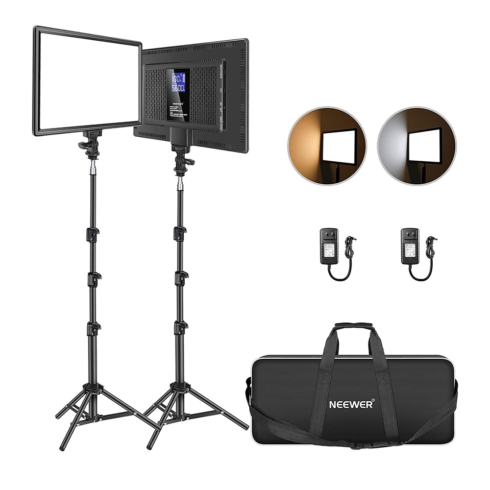 Painel de Luz LED Neewer 13" Kit 2pcs Bicolor com Tripé