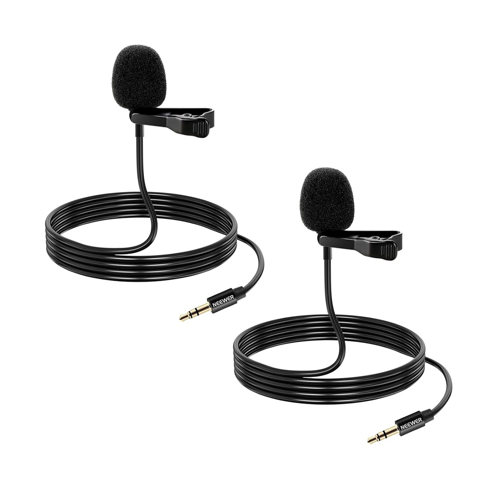 Neewer Microfone De Lapela Condensador 3.5mm Kit 2 Preto