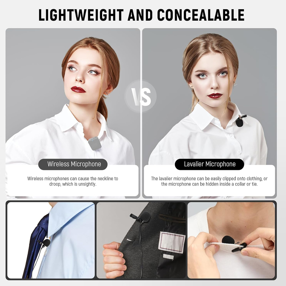 Neewer Microfone De Lapela Condensador 3.5mm Kit 2 Preto