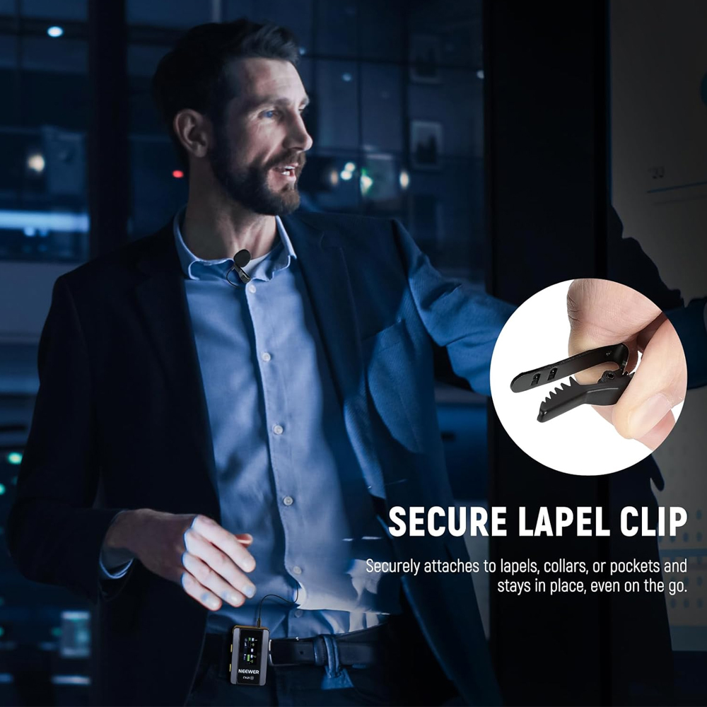 Neewer Microfone De Lapela Condensador 3.5mm Kit 2 Preto