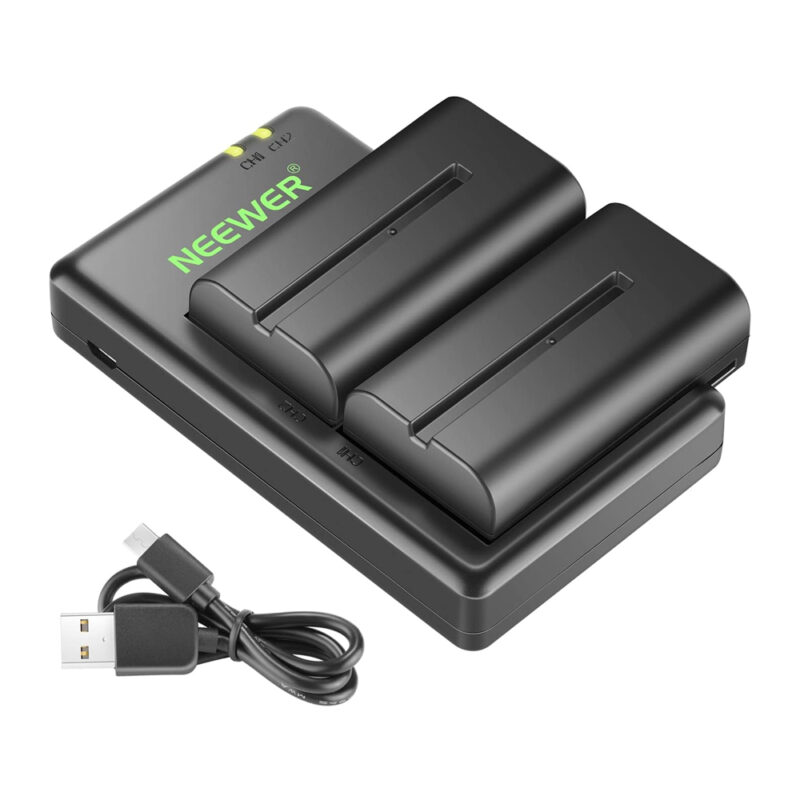 Neewer Carregador Duplo, Bateria NP-F550 Compatível Sony
