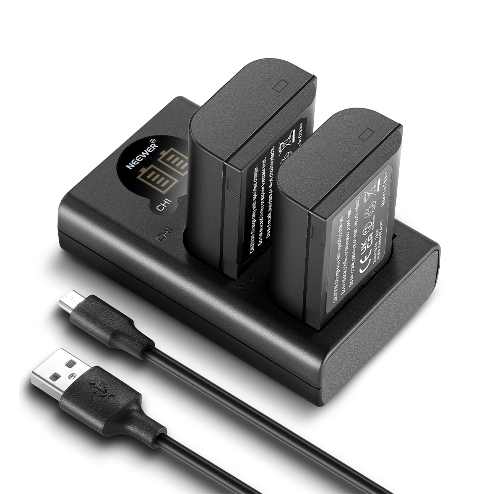 Kit 2 Baterias Neewer DMW-BLK22 com Carregador USB Duplo