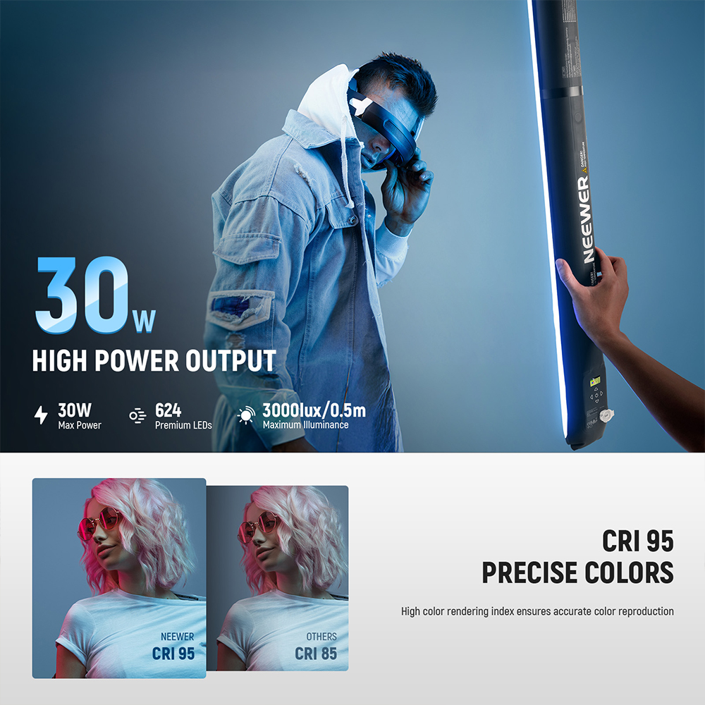 Neewer Bastão Luz Vídeo LED Tubo Handheld RGB Inflável