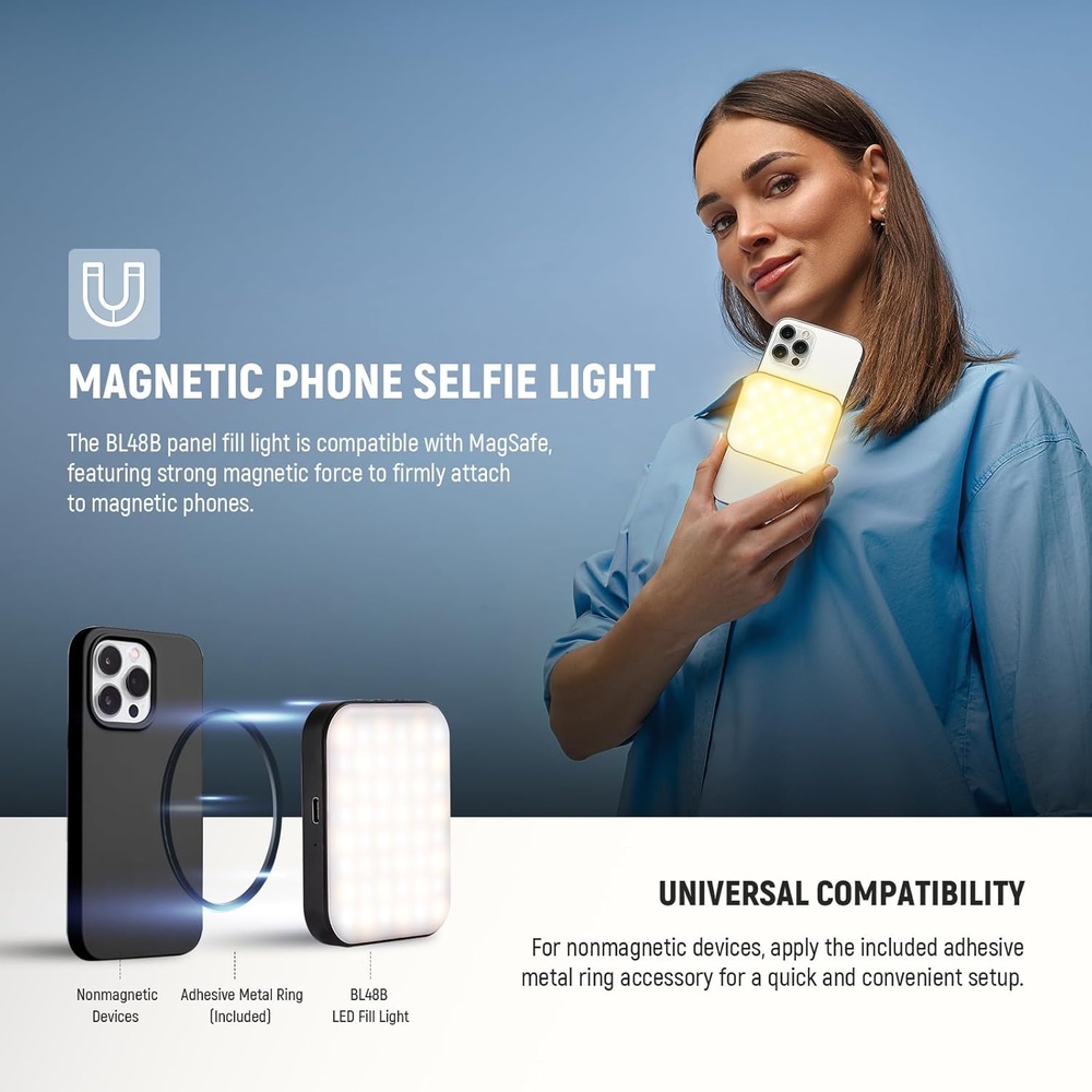 Neewer Basics Luz De Selfie Magnética Bl48b Led Portátil
