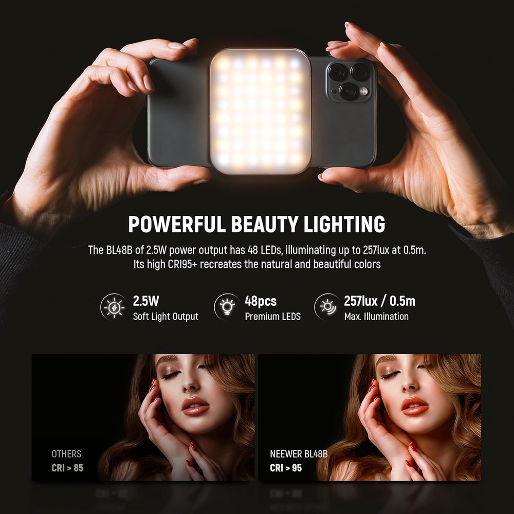 Neewer Basics Luz De Selfie Magnética Bl48b Led Portátil
