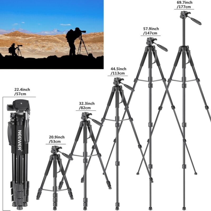 Neewer Tripé Monopé De Câmera Alumínio Cabeça Panorâmica