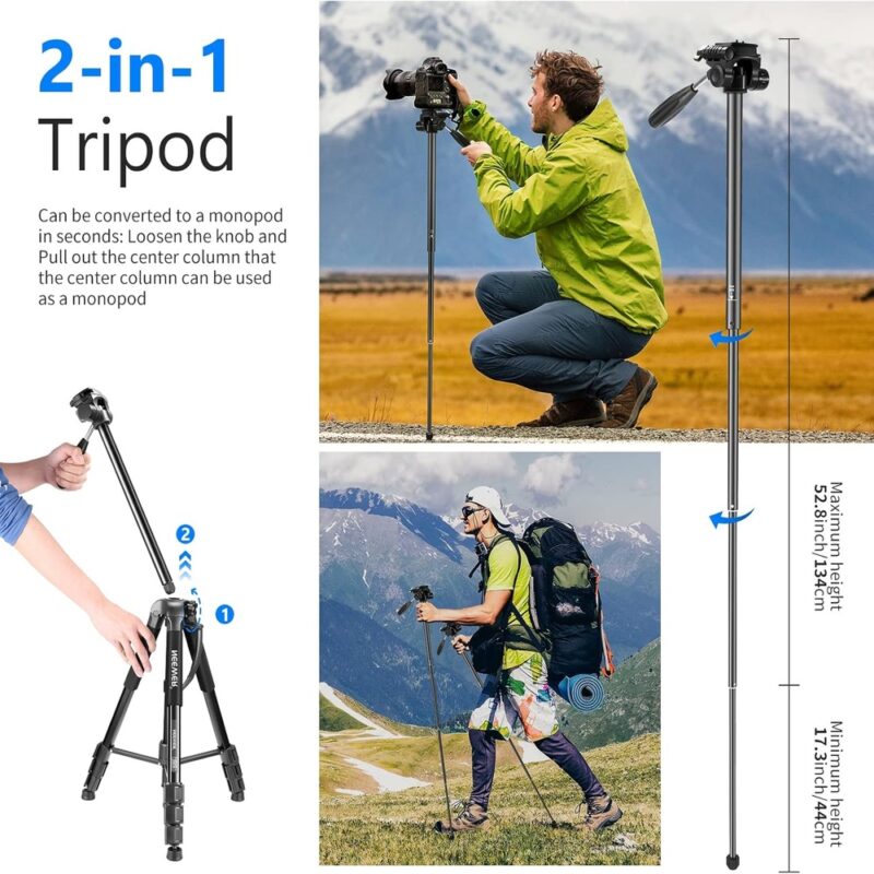 Neewer Tripé Monopé De Câmera Alumínio Cabeça Panorâmica