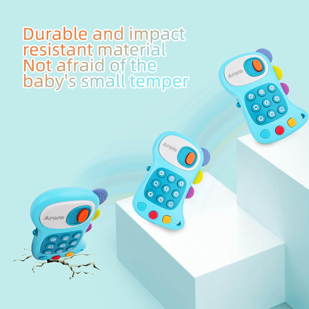 Celular Brinquedo Bebê Arolo Dinossauro Luzes Mordedor