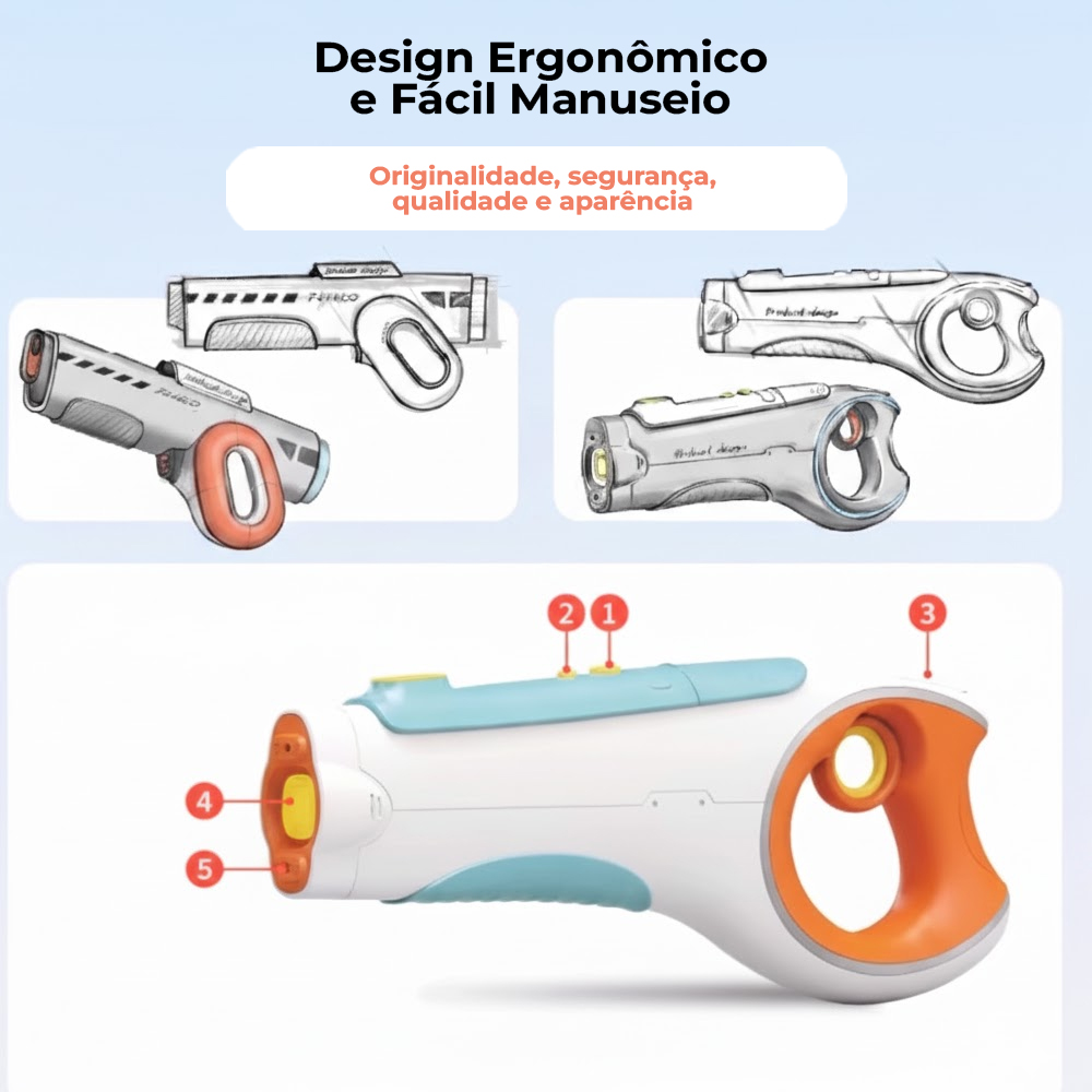 Arolo Pistola De Água Elétrica M48 Recarga Automática