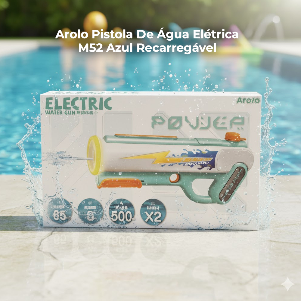 Arolo Pistola De Água Elétrica M52 Azul Recarregável