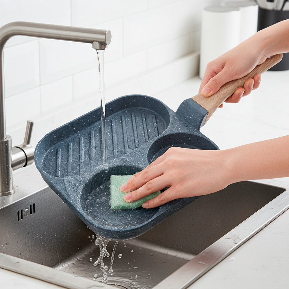 Frigideira Antiaderente 4 Furos Bife Ovo Fogão Indução