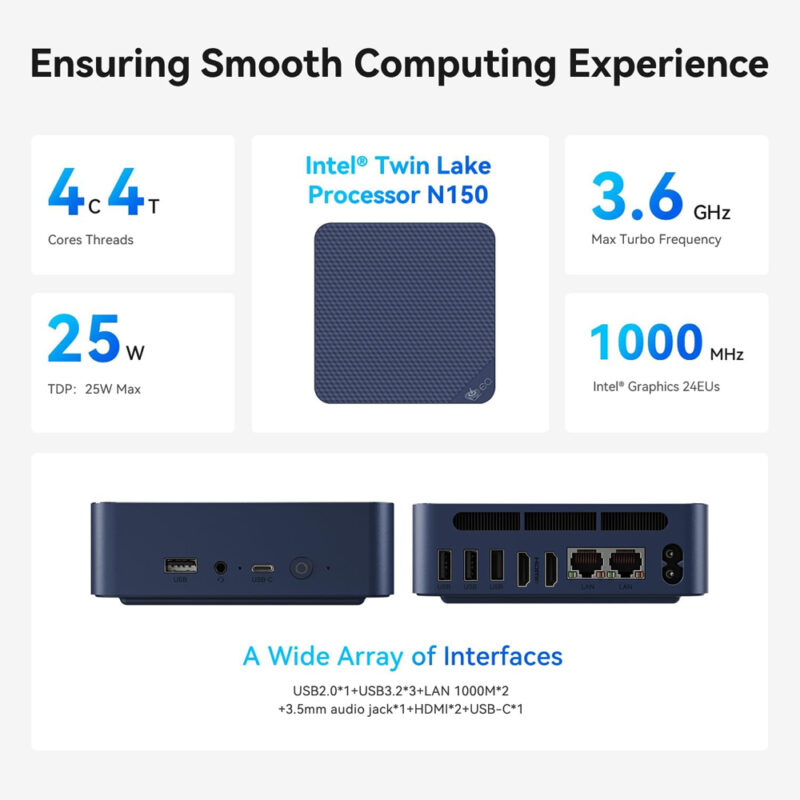 Beelink Mini Pc Eq14 N150 16g 500g Ssd Wifi Windows