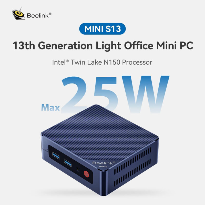 Beelink Mini PC N150 16GB RAM 500GB SSD Compacto
