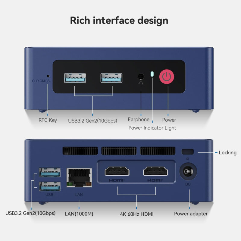 Beelink Mini PC N150 16GB RAM 500GB SSD Compacto