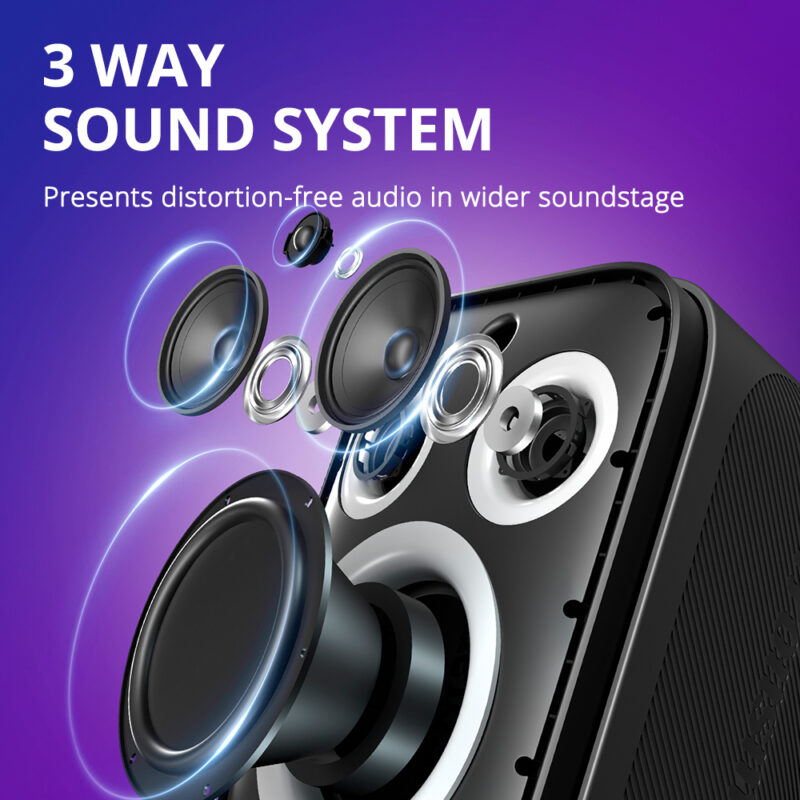 Caixa Som Tronsmart Speaker Halo 200 Portátil 120W Preto