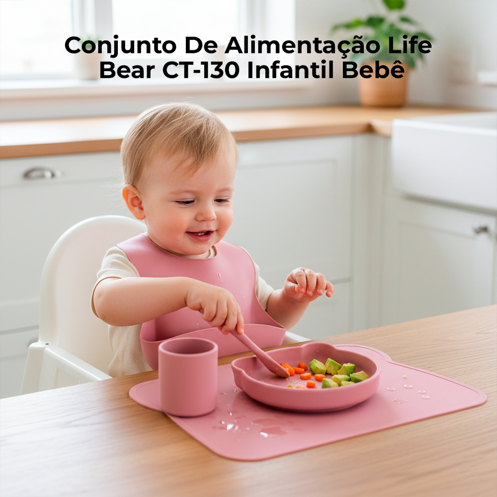 Conjunto De Alimentação Life Bear CT-130 Infantil Bebê