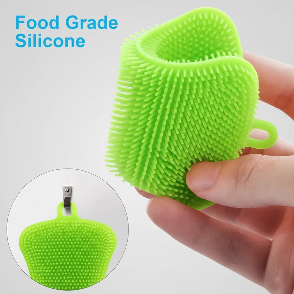 Esponja Silicone Life CT-202 Verde Cozinha Louça Limpeza