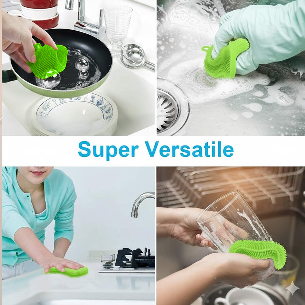 Esponja Silicone Life CT-202 Verde Cozinha Louça Limpeza
