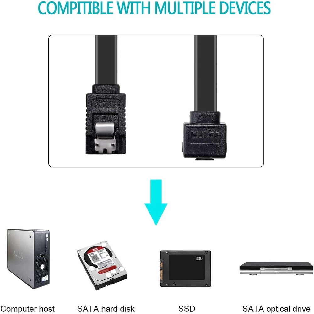 Benfei Cabo Sata3 6Gbps Kit 3 Unidades Para Hd E Ssd